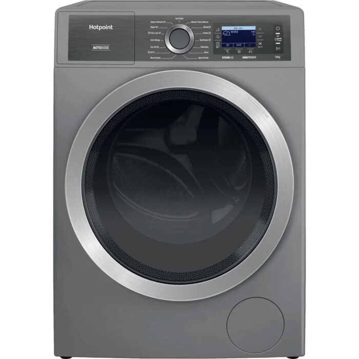 Hotpoint H8 09ADS GPOWER UK - Silver 10KG Washing Machine - 1400 RPM - A energy