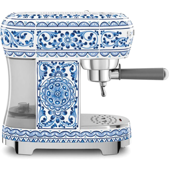Smeg 50's Style Dolce & Gabbana Espresso Coffee Machine with Pump Blue Mediterraneo| ECF02DGBUK