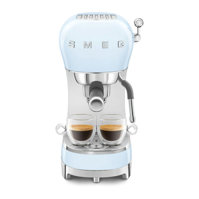 Smeg 50's Retro Style Espresso Coffee Machine | ECF02PBUK | Pastel Blue