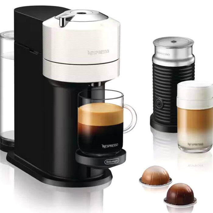 Nespresso Vertuo Next with Aeroccino Milk Frother, White, By Delonghi | ENV120.WAE