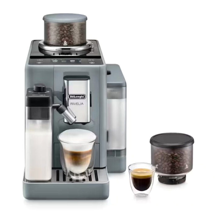 DeLonghi Rivelia Automatic Compact Bean to Cup Coffee Machine | EXAM440.55.G | Pebble Grey
