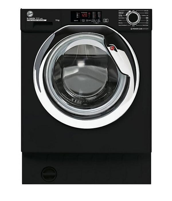 Hoover HBWS 49D3ACBE/80 - Black with Chrome Door 9KG Washing Machine - 1400 RPM - C energy