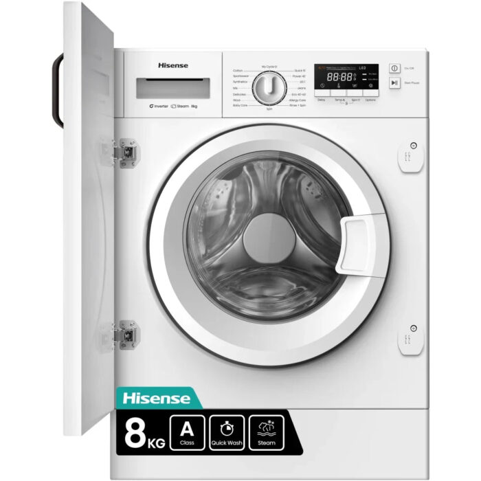Hisense WF3M841BWI - White 8KG Integrated Washing Machine - 1400 RPM - A energy
