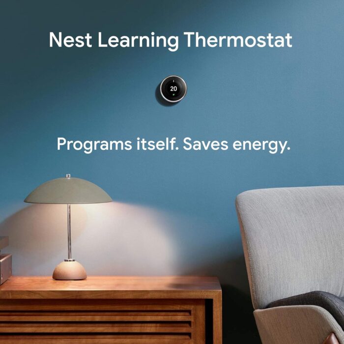 Google Nest Learning Thermostat | 3rd Generation | Smart Home Heating & Hot Water Controls | Black