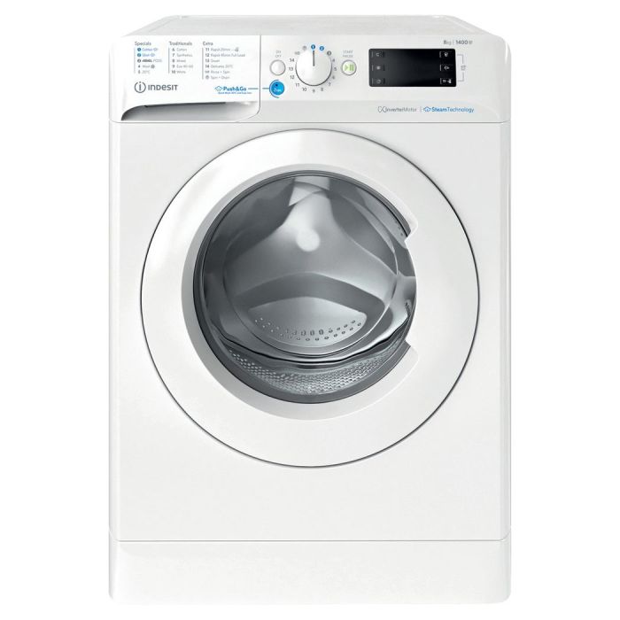 BWE81496XWVUK Indesit Push&Go Steam WASHING MACHINE 8KG - White - A
