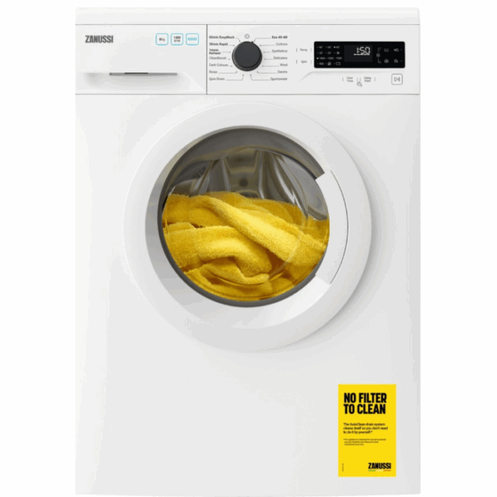 Zanussi ZWF844B3PW - White Freestanding 8KG Washing Machine - 1400 RPM - C energy